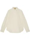 Gucci Long-sleeve Cotton Poplin Shirt In Neutrals
