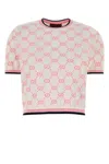 Gucci Women Embroidered Cotton Sweater In Printed