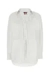 Gucci Women White Shirt With Tonal Logo Lettering Embroidery On The Collar In Cotton Woman In Neutral