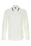 Gucci Web-stripe Trim Cotton Shirt In White