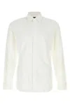 Gucci White Shirt With Pointed Collar And Bee Embroidery In Cotton Stretch Man In White