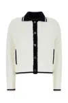 Gucci Cardigan In Misto Cotone Stretch Bianco  Donna In White