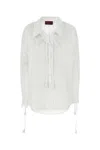 Gucci White Shirt With Pointed Collar With Tie Detail And Horsebit In Cotton Woman In White