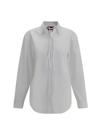 Gucci White Shirt With Tonal Logo Lettering Embroidery On The Collar In Cotton Woman In Black