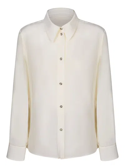 Gucci Crêpe De Chine Shirt With Logo Embroidery In White