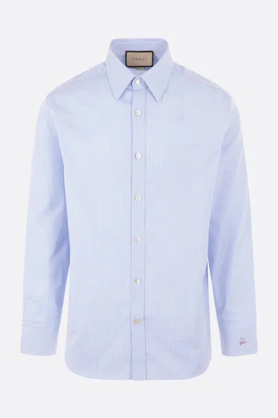 Gucci Shirts In White+blue Stripes