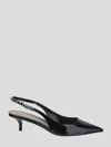 Gucci Signoria Patent Logo Chain Kitten Pumps In Black