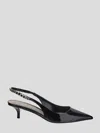 Gucci Signoria Patent Logo Chain Kitten Pumps In Black
