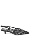 Gucci Gg Rhinestoned Mesh Slingback Pumps In Black