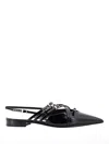 Gucci Leather Strappy Pointed-toe Flats In Black