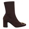 Gucci Alfa Horsebit Suede Ankle Boots In Brown