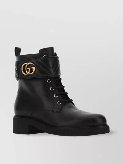GUCCI SHORT BOOTS WITH HEEL AND ROUND TOE