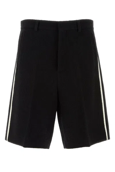 Gucci Boucle Bermuda Shorts Back Pockets In Black