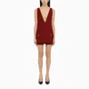 Gucci Short Jumpsuit With Deep Neckline Red In Red