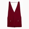 GUCCI GUCCI SHORT JUMPSUIT WITH DEEP NECKLINE RED WOMEN