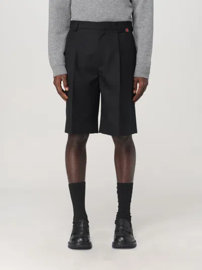 Gucci Black Wool-blend Bermuda Shorts With Web Detail