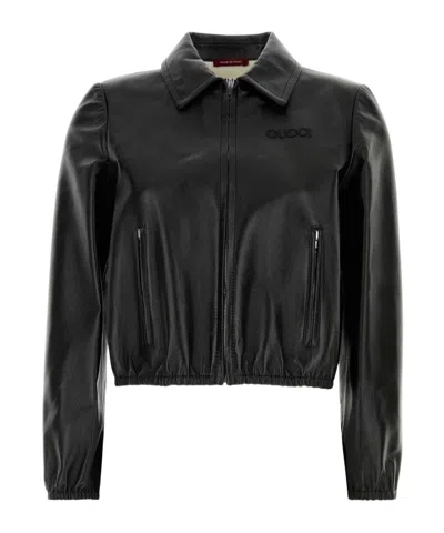 GUCCI GUCCI LEATHER BOMBER JACKET