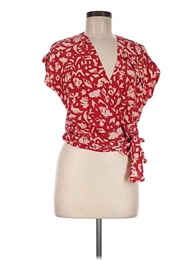 Pre-owned Gucci Short Sleeve Blouse In Red