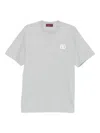 Gucci Grey Crewneck T-shirt With Double G Embroidery On The Front In Fabric Man