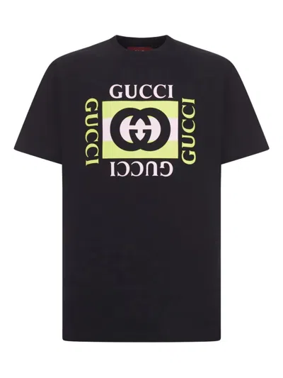 Gucci Short Sleeve Cotton Jersey T-shirt In Black