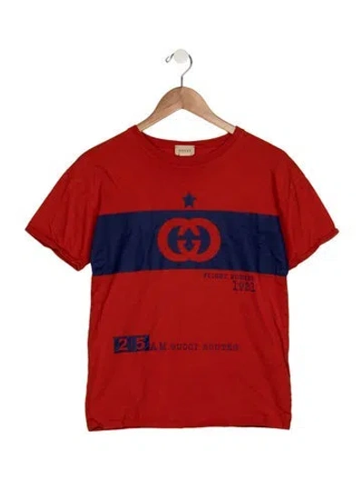 Pre-owned Gucci Kids' Short Sleeve Crewneck Graphic Tee In Red