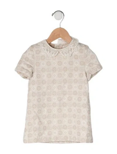 Pre-owned Gucci Babies'  Short Sleeve Dress In Neutral