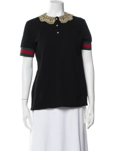 Pre-owned Gucci Short Sleeve Polo In Black