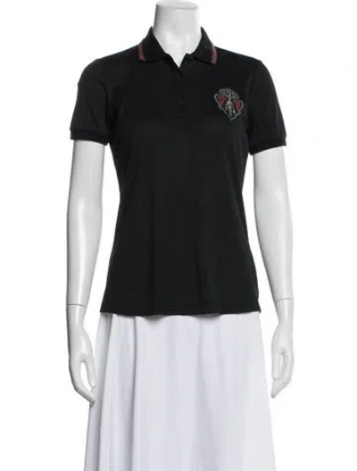 Pre-owned Gucci Short Sleeve Polo In Black
