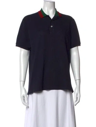 Pre-owned Gucci Short Sleeve Polo In Blue