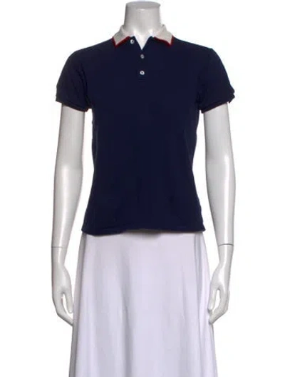 Pre-owned Gucci Short Sleeve Polo In Blue