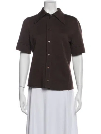 Pre-owned Gucci Short Sleeve Polo In Brown