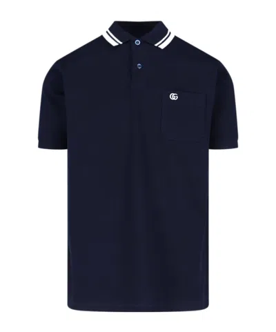 Gucci Short Sleeve Polo Shirt In Black