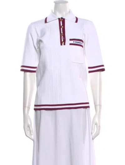 Pre-owned Gucci Short Sleeve Polo In White