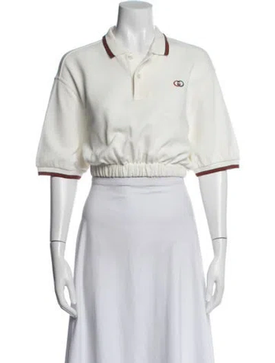 Pre-owned Gucci Short Sleeve Polo In White