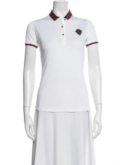 Pre-owned Gucci Short Sleeve Polo In White