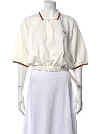 Pre-owned Gucci Short Sleeve Polo In White