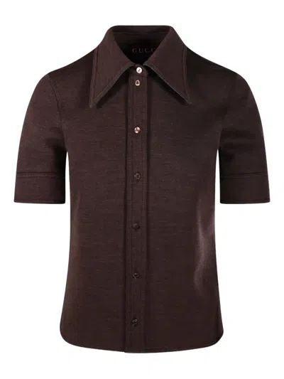GUCCI SHORT-SLEEVE PONT-COLLAR SHIRT