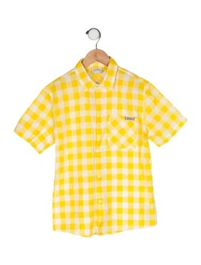 Pre-owned Gucci Kids' Short Sleeve Shirt In White/yellow