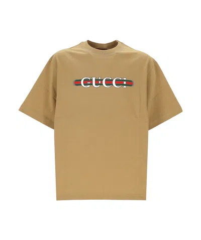 Gucci Short Sleeve T-shirt In Nude