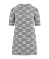 Gucci Gg-jacquard Mini Dress In Gray