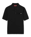 Gucci Fine Wool Knit Polo Top With Intarsia In Black