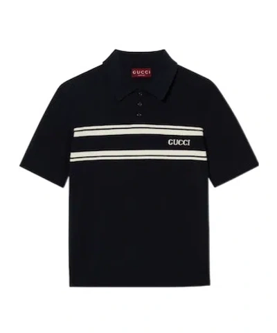 GUCCI LOGO-JACQUARD POLO SHIRT