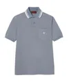 Gucci Gg Web Cotton-blend Polo Shirt In Blue