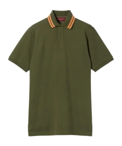 Gucci Short-sleeved Polo Shirt In Green