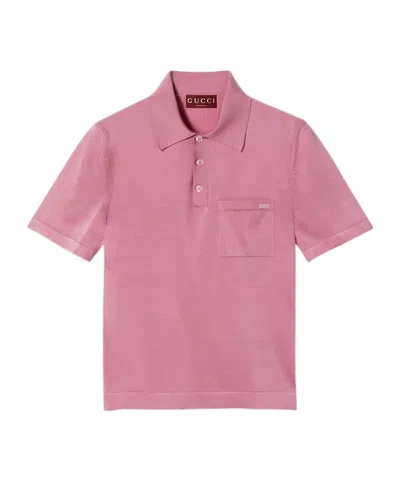 GUCCI GUCCI FINE KNIT POLO TOP