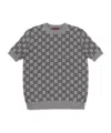 Gucci Women Gg Allover Reverible Short Sleeves Pull In Gray