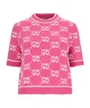 Gucci Gg Wool Bouclé Jacquard Top In Pink