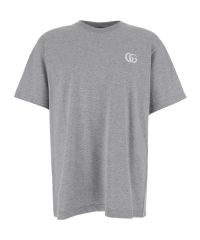 GUCCI GUCCI LOGO EMBROIDERED JERSEY T-SHIRT
