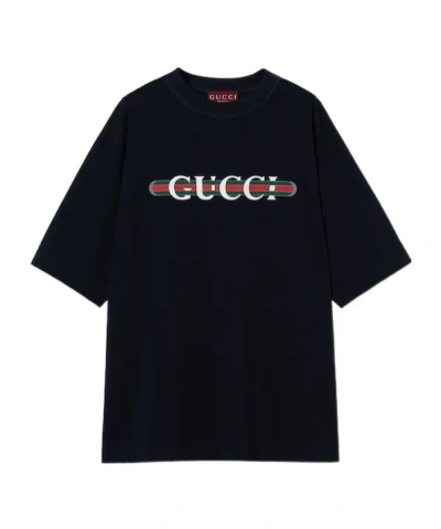 GUCCI GUCCI LOGO PRINTED JERSEY T-SHIRT