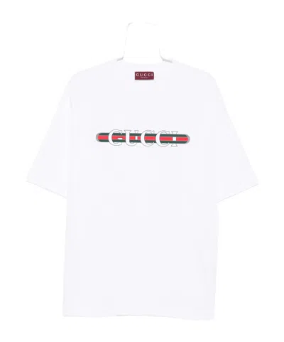 Gucci Men Cotton Jersey T-shirt With Print In White